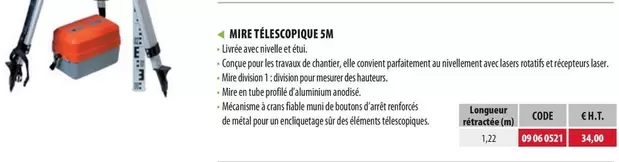 Mire Telescopique 5 M offre sur Loxam