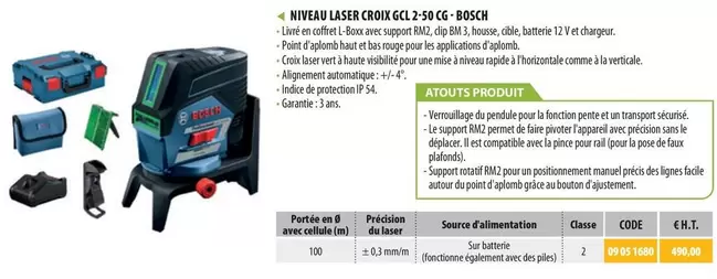 Bosch - Niveau Laser Croix GCL 2-50 offre sur Loxam