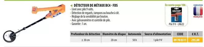 Détecteur De Métaux BC4 FDS offre sur Loxam