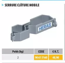 Serrure Clôture Mobile offre sur Loxam