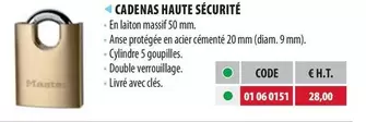 Cadenas Haute Sécurité offre sur Loxam