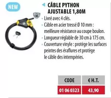 Câble Python Ajustable  offre sur Loxam