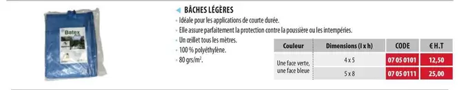 Bâches Légères  offre sur Loxam