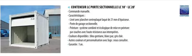 Conteneur Lc Porte Sectionnelle  offre sur Loxam