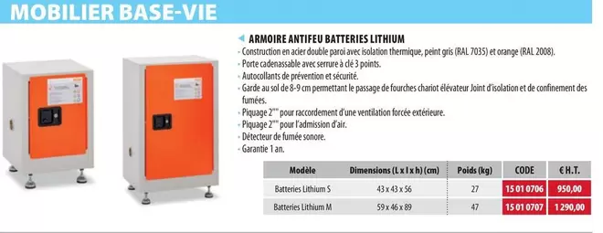 Armoire Antifeu Batteries Lithium offre à 950€ sur Loxam