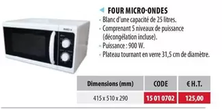 Four Micro Ondes offre sur Loxam