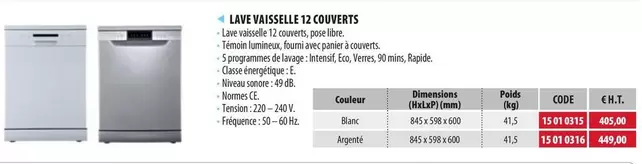  Lave Vaisselle 12 Couverts offre sur Loxam