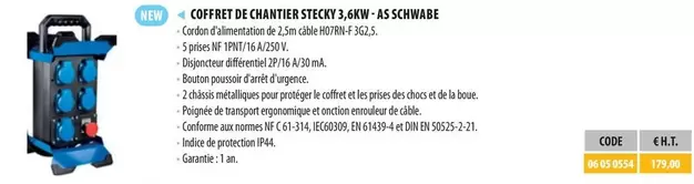 AS Schwabe - Coffret De Chantier Stecky 3,6Kw offre à 179€ sur Loxam