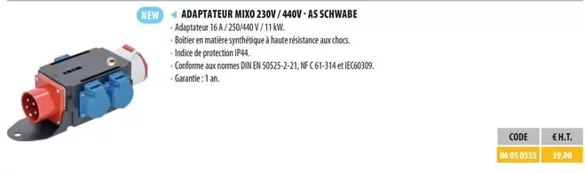 As Schwabe - Adaptateur Mixo 230V/440V offre à 39€ sur Loxam