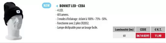 Bonnet Led Ceba offre à 11,9€ sur Loxam