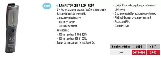 Lampe Torche A Led Ceba offre à 39€ sur Loxam