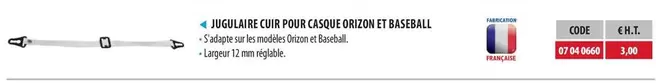 Jugulaire Cuir Pour Casque Orizon Et Baseball offre à 3€ sur Loxam