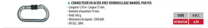 Connecteur En Acier Avec Verrouillage Manuel Par Vis offre à 6,95€ sur Loxam