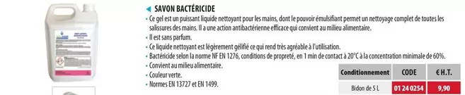 Savon Bactércide offre à 9,9€ sur Loxam