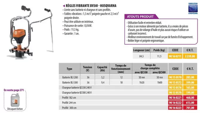 Règles Vibrante Bv301 Husqvarna offre à 285€ sur Loxam