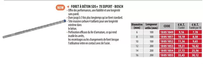 Bosch - Foret À Béton Sds+ 7x Expert  offre à 9,16€ sur Loxam