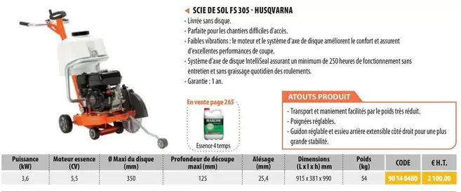 Husqvarna - Scie De Sol Fs 305  offre à 2100€ sur Loxam