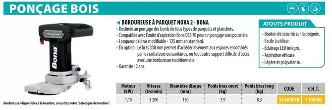 Bona - Bordureuse À Parquet Nova 2 offre à 1310€ sur Loxam