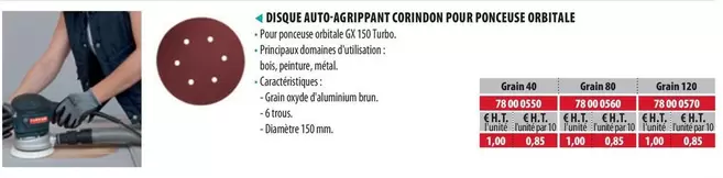 Disque Auto-Agripant Corudon Pour Ponceuse Orbitale offre sur Loxam