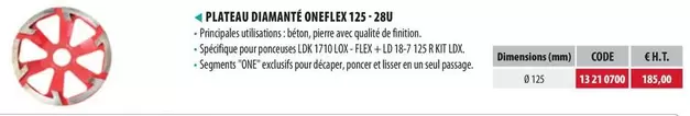 Plateau Diamanté Oneflex 125-28U offre à 185€ sur Loxam