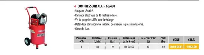 Compesseur Alar 404950 offre à 1082€ sur Loxam