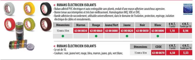 Rubans Électricien Isolants  offre sur Loxam