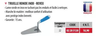 Revex - Truelle Ronde Inox offre à 18,9€ sur Loxam