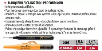 Marqueur Pica Ink Trou Profond Noir offre à 7,6€ sur Loxam