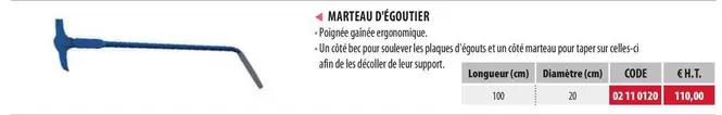 Marteau D'Égoutier offre à 110€ sur Loxam