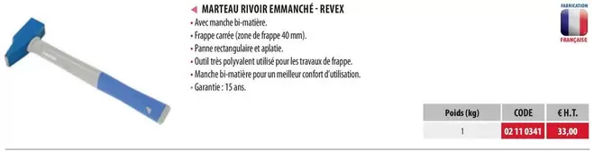 Revex - Marteau Rivoir Emmanché  offre à 33€ sur Loxam