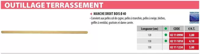 Drot - Manche Droit offre à 3,8€ sur Loxam