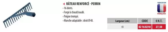 Mitiko - Rateau Renforce / Perrin offre à 27,5€ sur Loxam