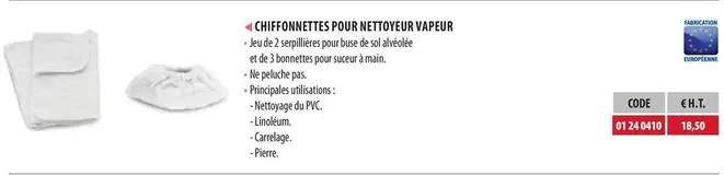 Chiffonnettes Pour Nettoyeur Vapeur offre à 18,5€ sur Loxam