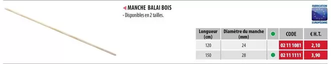 Manche Balai Bois offre à 2,1€ sur Loxam