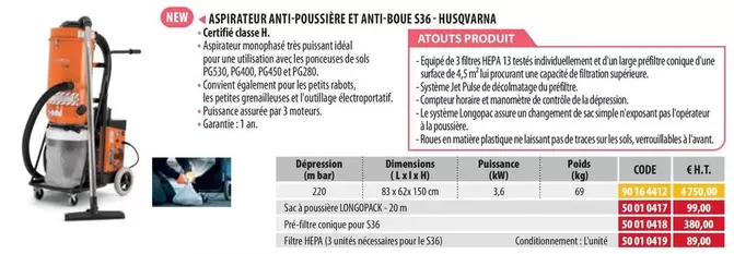 Husqvarina - 4 Caps Bicture Anti-Poussier Et Anti-Poussier Et Anti-Pousage offre à 4750€ sur Loxam