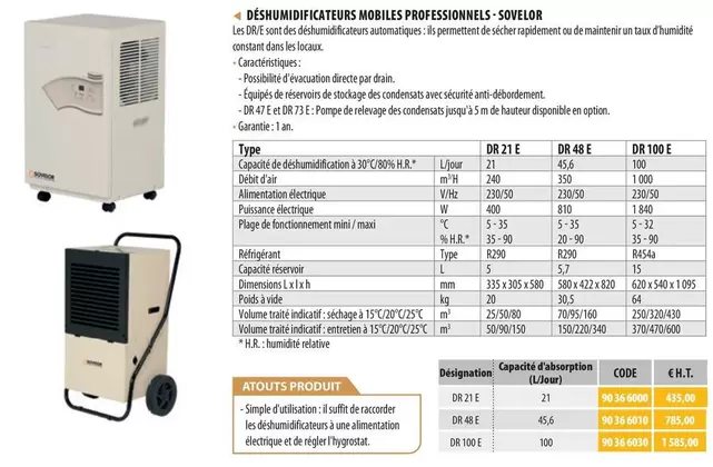 Sovelor - Déshumidificateurs Mobiles Professionnels offre à 435€ sur Loxam