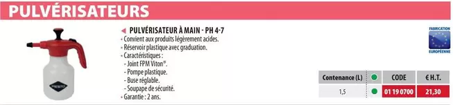 Pulvérisateur À Main PH 4-7 offre à 21,3€ sur Loxam