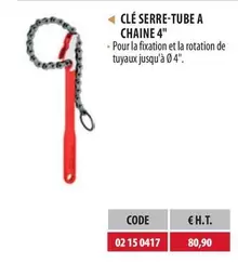 Clé Serre-Tube A Chaine 4 offre à 80,9€ sur Loxam