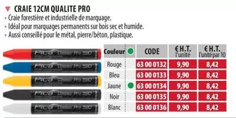 Craie 12Cm Qualite Pro offre à 9,9€ sur Loxam