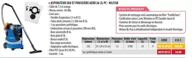 Nilfisk - Aspirateur Eau Et Poussière AERO 26-2L PC offre à 380€ sur Loxam