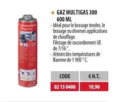 Gaz Multigas 300 offre à 10,9€ sur Loxam