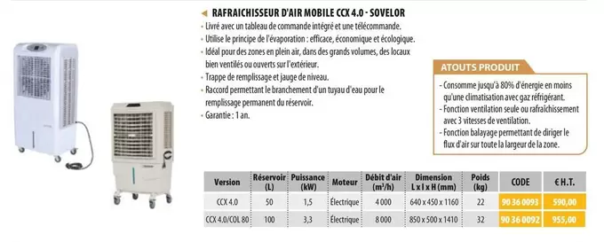 Sovelor - Rafraichisseur D'Air Mobile Ccx 4.0 offre à 590€ sur Loxam