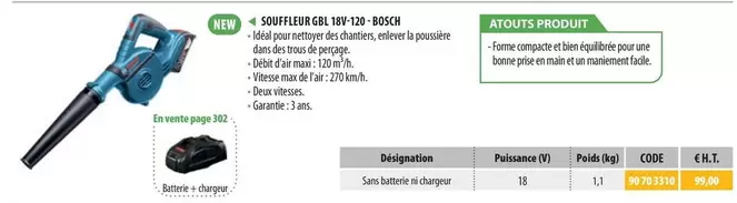 Bosch - Souffleur GBL 18V-120 offre à 99€ sur Loxam