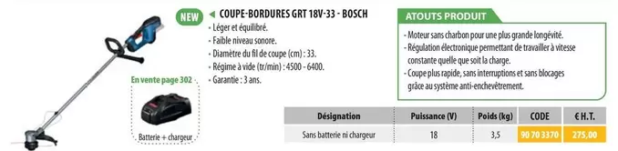 Bosch - Coupe Bordures GRT 18V-33 offre à 275€ sur Loxam