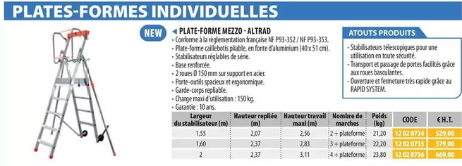 Altrad - Plate Forme Mezzo  offre à 529€ sur Loxam