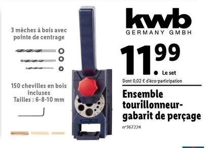 KWB - Ensemble Tourillonneur-Gabarit De Perçage offre à 11,99€ sur Lidl