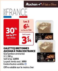 Auchan - Galettes Bretonnes A Table En France  offre à 3,93€ sur Auchan Hypermarché