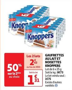 Knoppers - Gaufrettes Au Laitet Noisettes offre à 1,31€ sur Auchan Supermarché
