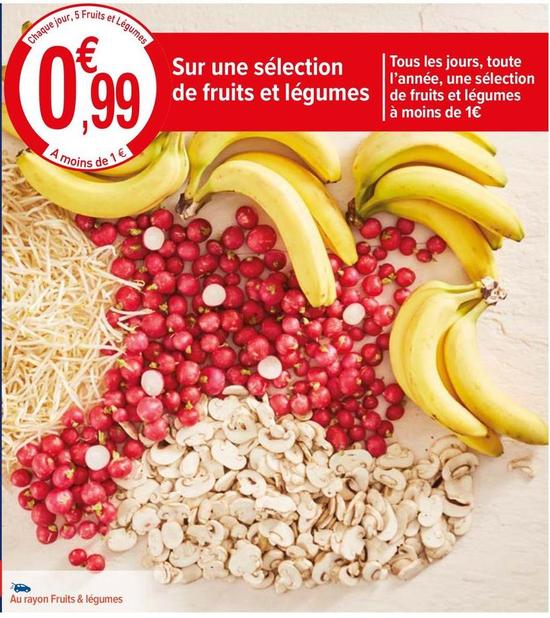 Sur Une Sélection De Fruits Et Légumes offre à 0,99€ sur Carrefour Contact