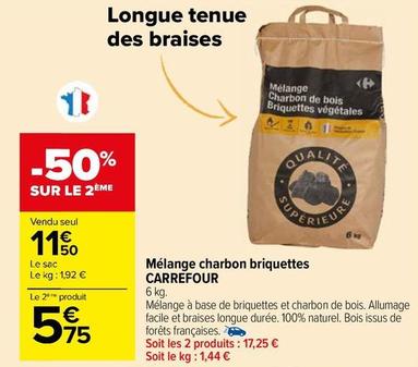 Carrefour - Mélange Charbon Briquettes offre à 11,5€ sur Carrefour Contact